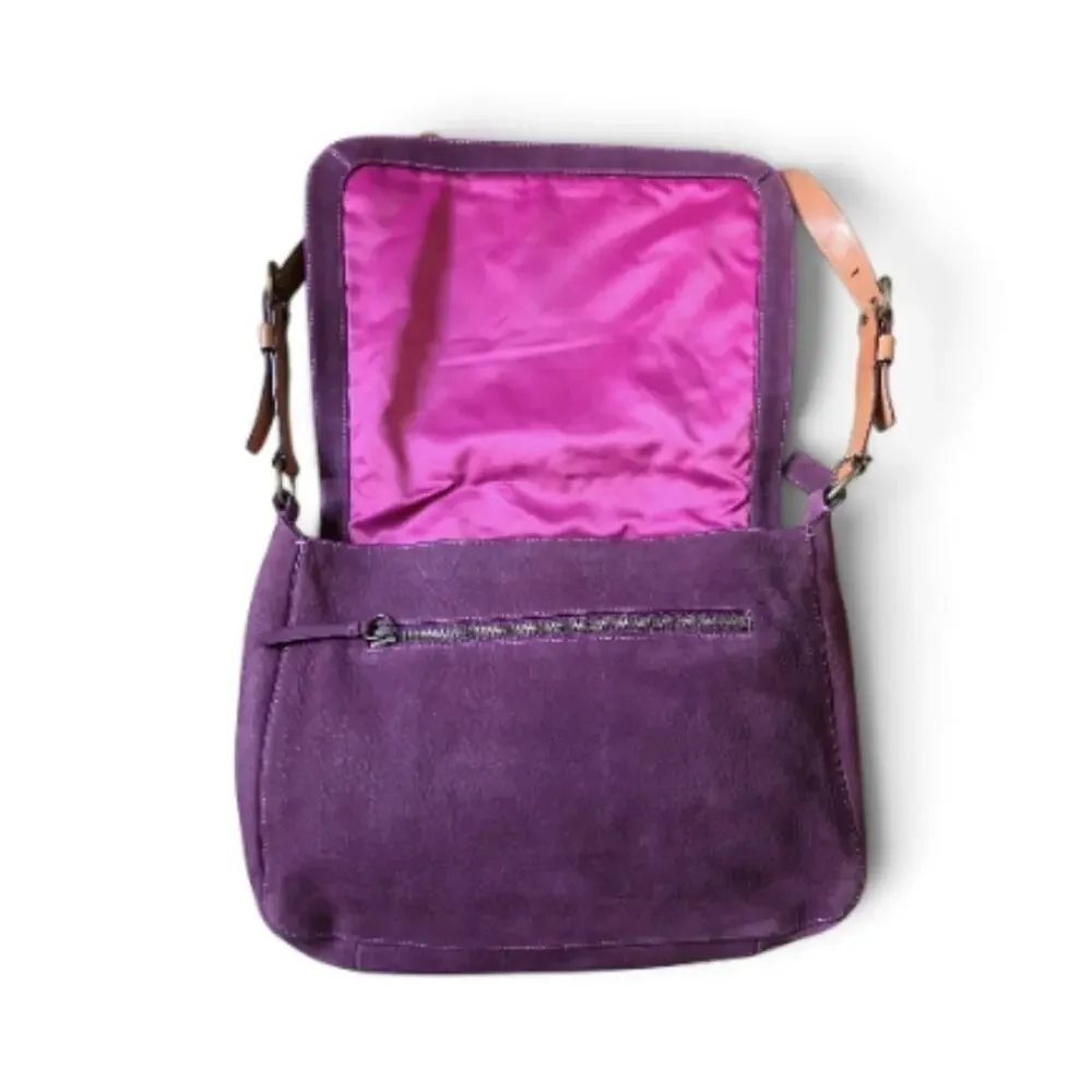 VTG Coach Chelsea 5773 Purple Nubuc Leather Messenger Crossbody Bag Y2K